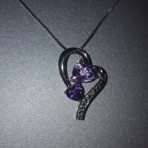 Amethyst Necklace Diamond Accent Sterling Silver